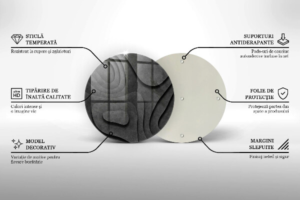 Skleněná deska do kuchyně 3d tvary kamenů