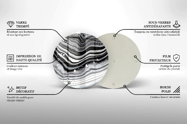 Skleněná deska do kuchyně Inkoustová abstrakce