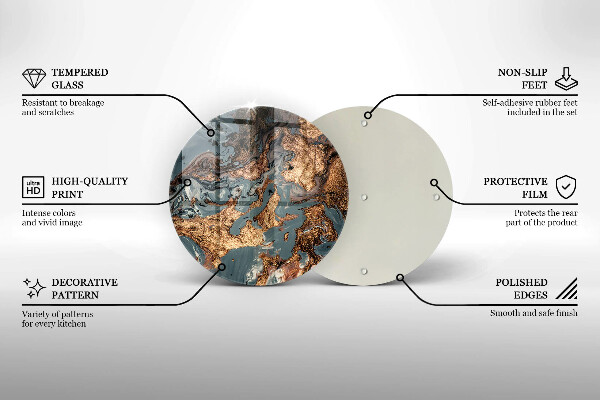 Krájecí prkénko skleněné Zlatá skalní struktura