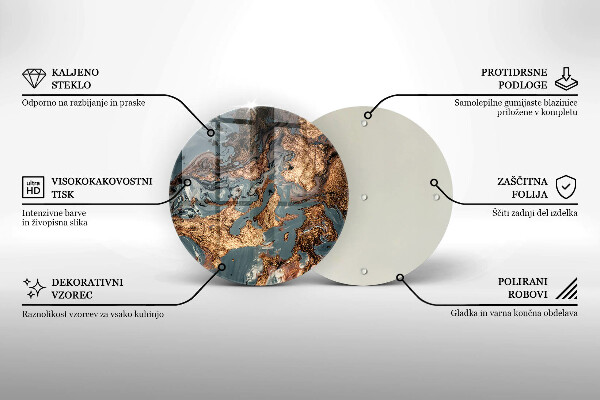 Krájecí prkénko skleněné Zlatá skalní struktura