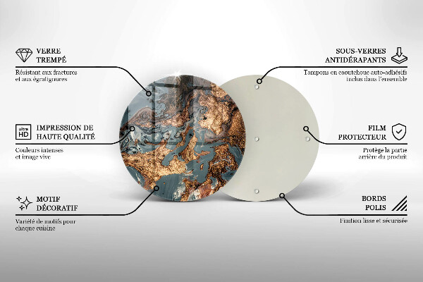 Krájecí prkénko skleněné Zlatá skalní struktura