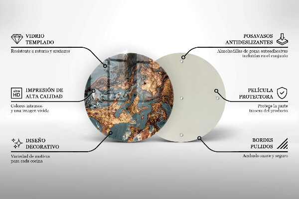 Krájecí prkénko skleněné Zlatá skalní struktura