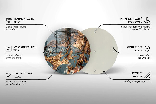 Krájecí prkénko skleněné Zlatá skalní struktura