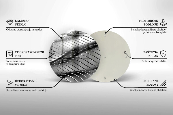 Skleněná deska do kuchyně 3d kovová konstrukce