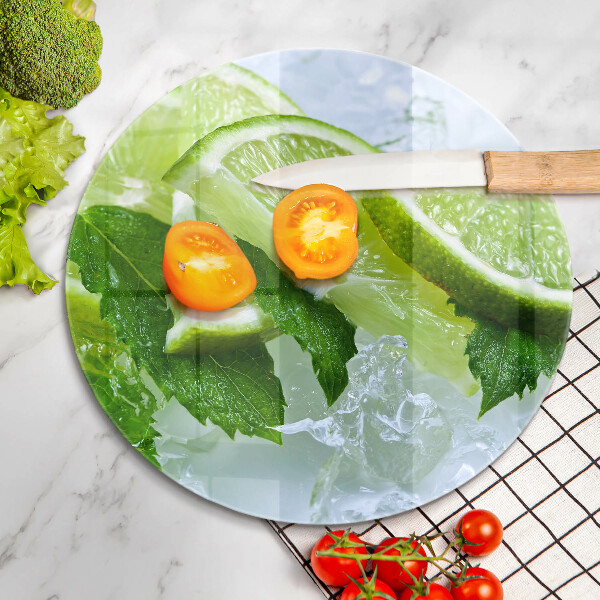 Skleněná deska do kuchyně Limetková máta a led