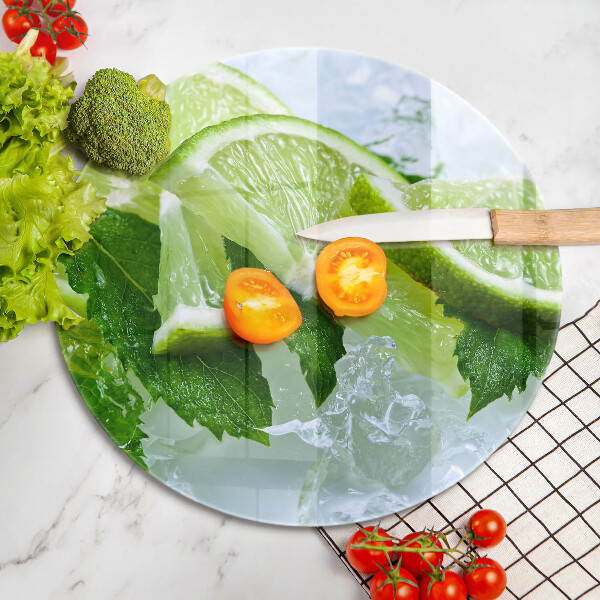 Skleněná deska do kuchyně Limetková máta a led