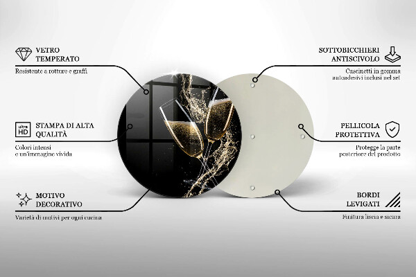 Skleněná deska do kuchyně Sklenice šampaňského