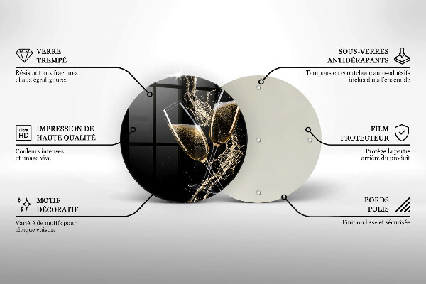 Skleněná deska do kuchyně Sklenice šampaňského