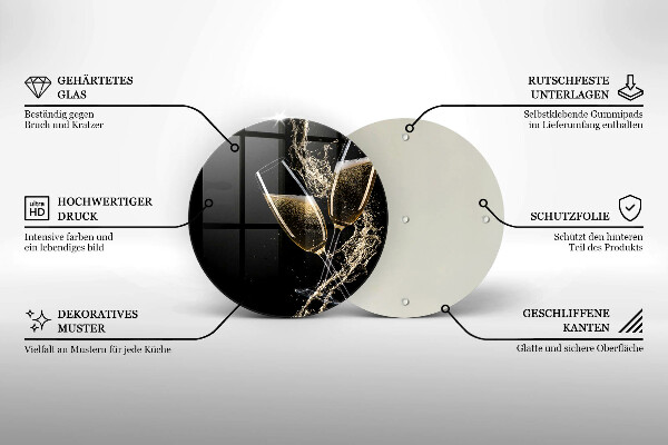 Skleněná deska do kuchyně Sklenice šampaňského