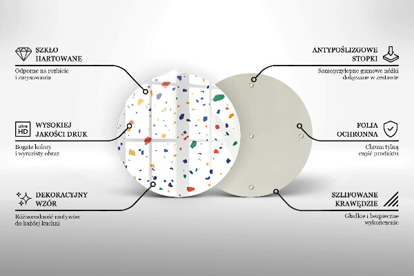 Skleněná deska do kuchyně Barevná kamenina