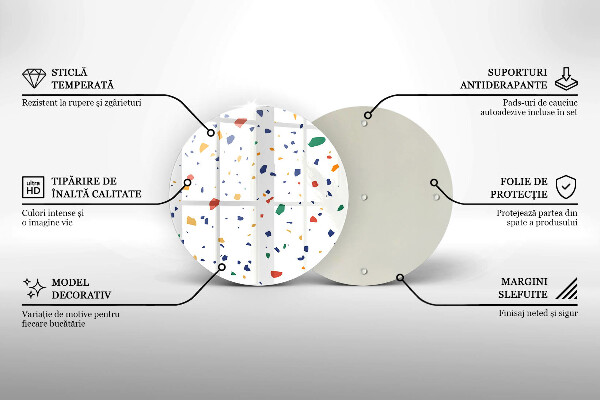 Skleněná deska do kuchyně Barevná kamenina