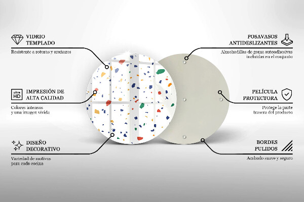 Skleněná deska do kuchyně Barevná kamenina