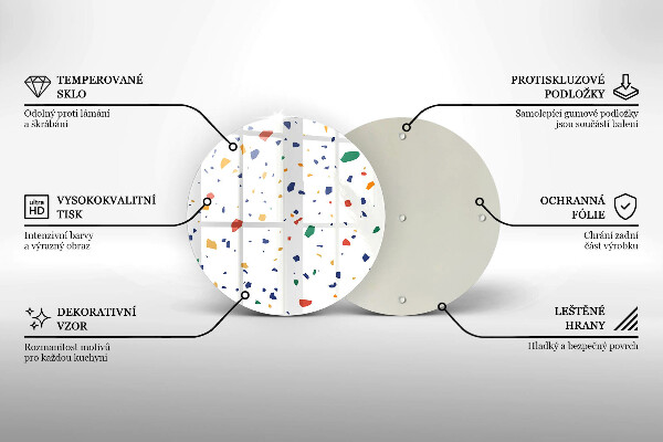 Skleněná deska do kuchyně Barevná kamenina