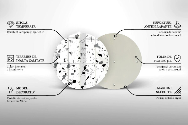 Skleněné krájecí prkénko Dekorativní kamenina