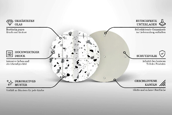 Skleněné krájecí prkénko Dekorativní kamenina