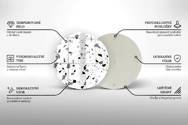 Skleněné krájecí prkénko Dekorativní kamenina