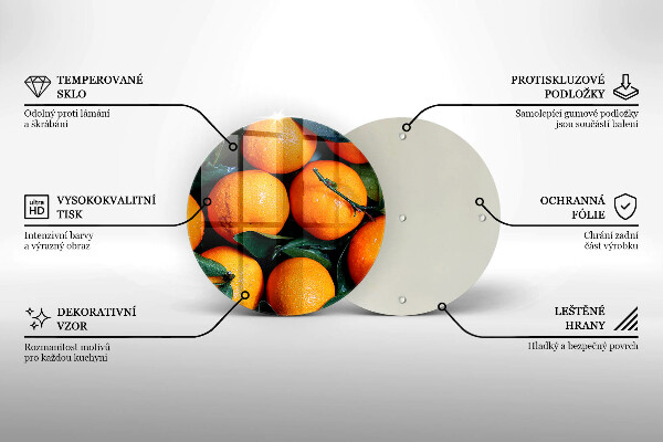 Skleněné krájecí prkénko Pomeranč