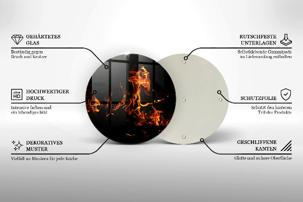 Skleněné krájecí prkénko Zapal živý plamen