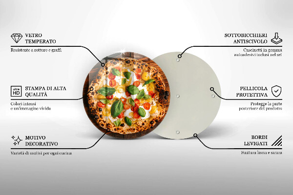 Skleněná krájecí deska Italská pizza