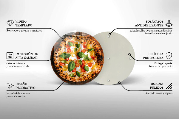 Skleněná krájecí deska Italská pizza