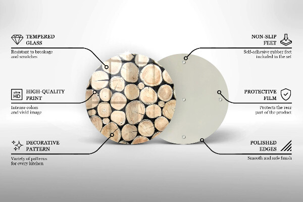 Skleněná deska do kuchyně Dřevěné kmeny stromů