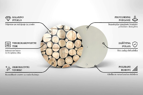 Skleněná deska do kuchyně Dřevěné kmeny stromů
