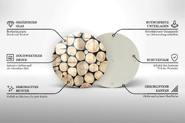 Skleněná deska do kuchyně Dřevěné kmeny stromů
