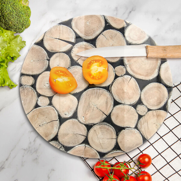 Skleněná deska do kuchyně Dřevěné kmeny stromů