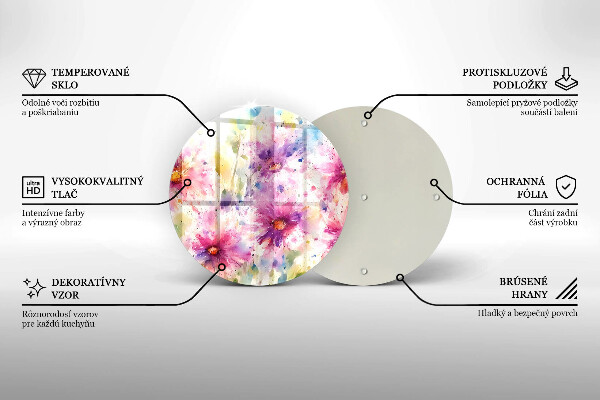 Skleněná deska do kuchyně Malované květiny