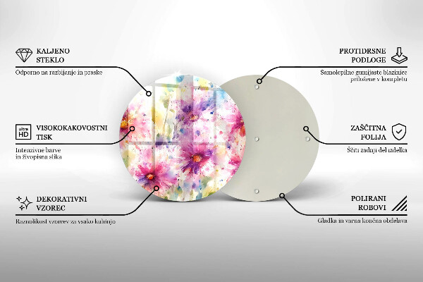 Skleněná deska do kuchyně Malované květiny