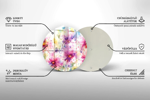 Skleněná deska do kuchyně Malované květiny