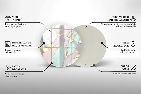 Skleněná deska do kuchyně Pastelový mramor