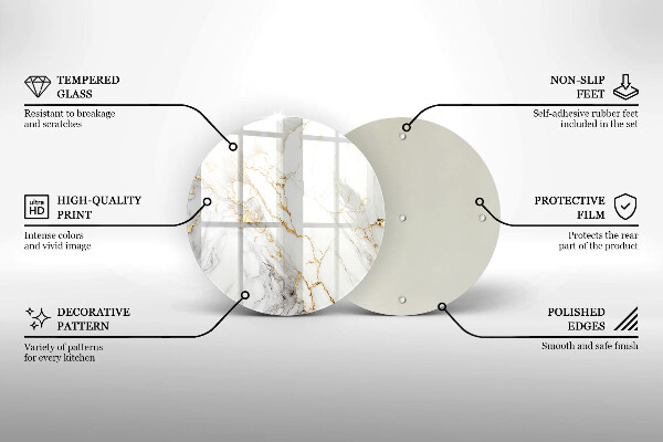 Skleněná deska do kuchyně Světlý mramor se zlatem