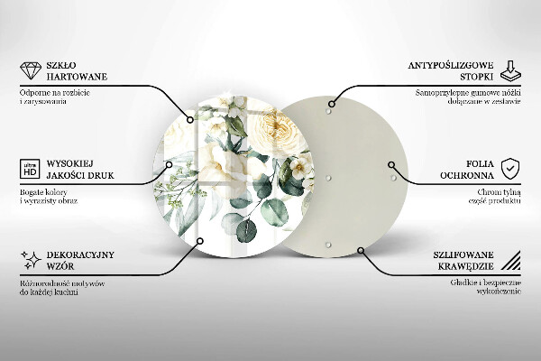 Krájecí prkénko skleněné Akvarel květiny