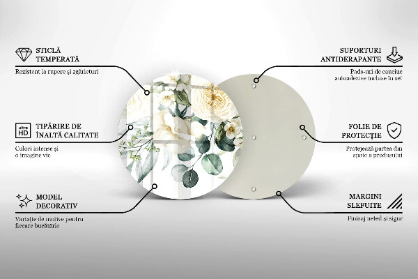 Krájecí prkénko skleněné Akvarel květiny