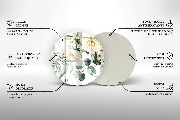 Krájecí prkénko skleněné Akvarel květiny