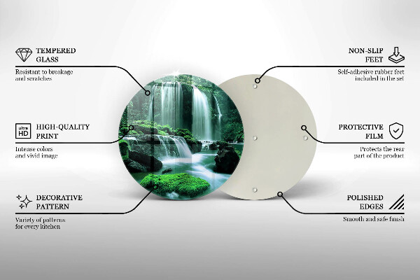 Krájecí prkénko skleněné Divoký vodopád v džungli