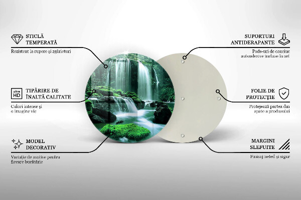 Krájecí prkénko skleněné Divoký vodopád v džungli