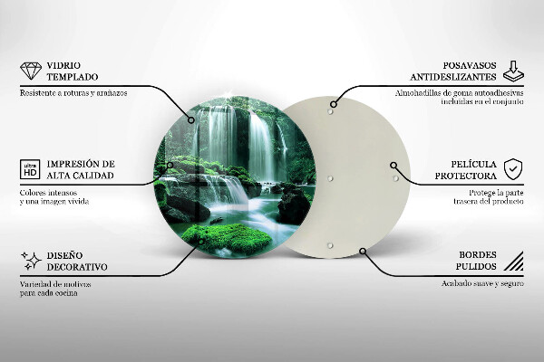 Krájecí prkénko skleněné Divoký vodopád v džungli