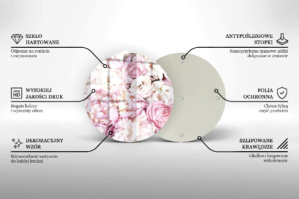 Krájecí prkénko skleněné Pivoňková kytice