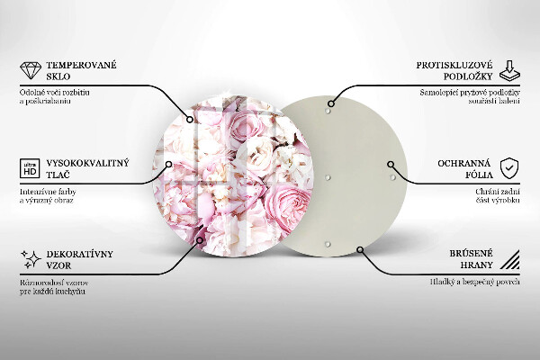 Krájecí prkénko skleněné Pivoňková kytice