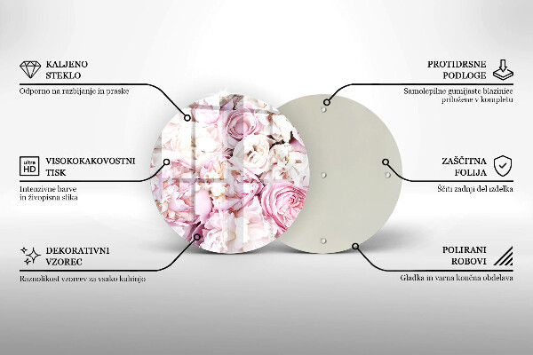 Krájecí prkénko skleněné Pivoňková kytice