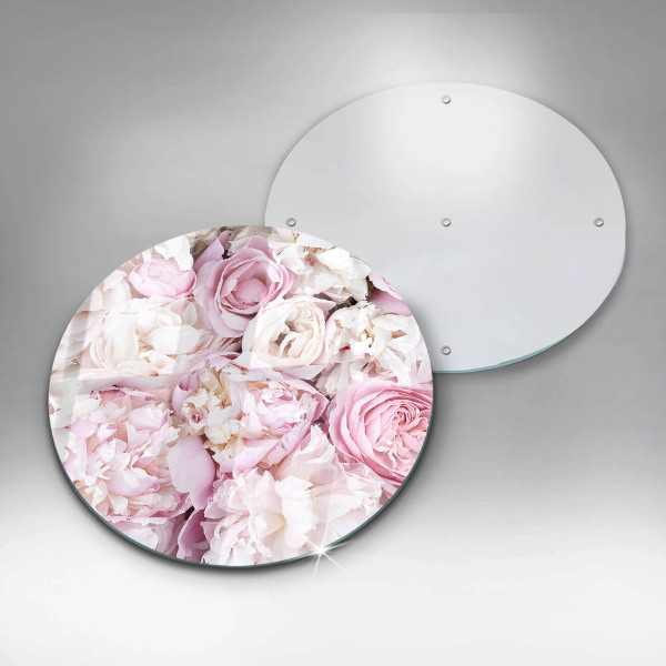 Krájecí prkénko skleněné Pivoňková kytice