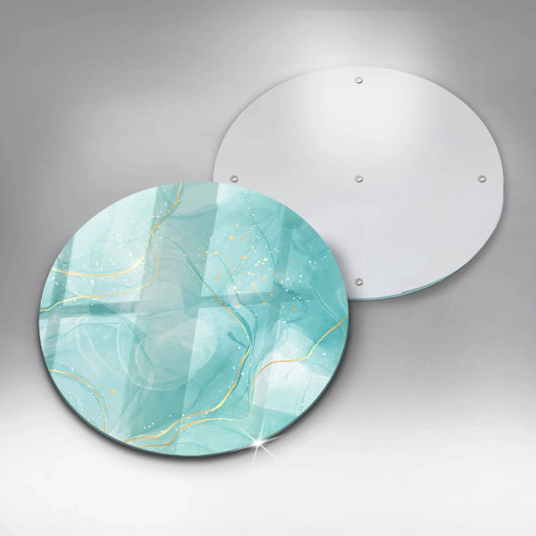 Krájecí prkénko skleněné Modrá a zlatá abstrakce