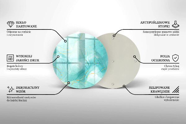 Krájecí prkénko skleněné Modrá a zlatá abstrakce