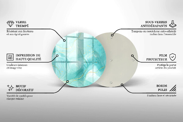 Krájecí prkénko skleněné Modrá a zlatá abstrakce