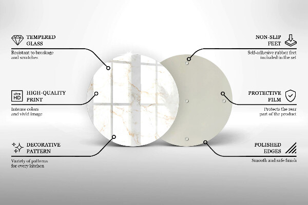 Krájecí prkénko skleněné Elegantní mramorový kámen