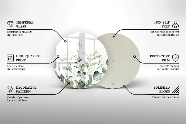Skleněná deska do kuchyně Akvarel rostliny