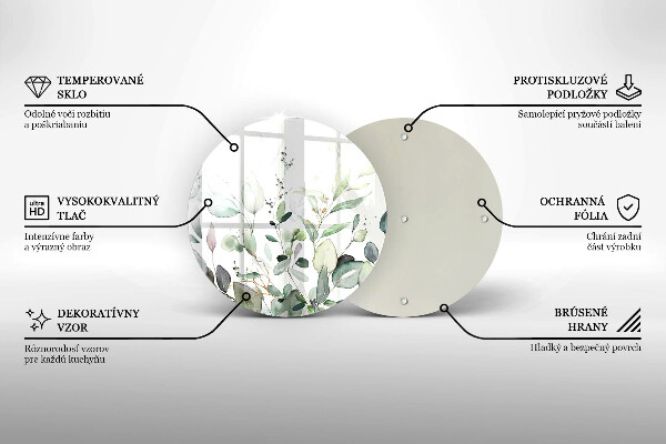 Skleněná deska do kuchyně Akvarel rostliny