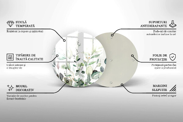 Skleněná deska do kuchyně Akvarel rostliny